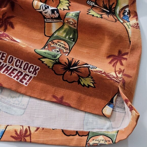 Big Dogs Shirt Men L Orange Hawaiian SS It's Five O'Clock Somewhere! Print Beach - Picture 7 of 12